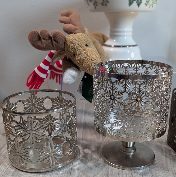 Bath & Body Works Candle Holders Winter & Fall (8) Bundle Silver Gold - Picture 3 of 15